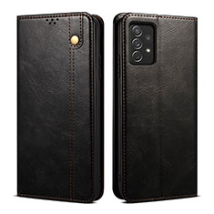 Leather Case Stands Flip Cover Holder B01S for Samsung Galaxy A33 5G Black