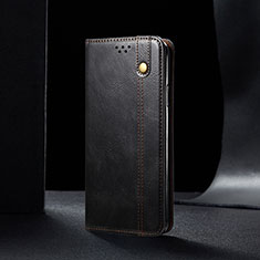 Leather Case Stands Flip Cover Holder B01S for Samsung Galaxy M12 Black