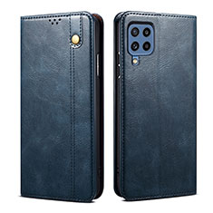 Leather Case Stands Flip Cover Holder B01S for Samsung Galaxy M42 5G Blue