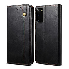 Leather Case Stands Flip Cover Holder B01S for Samsung Galaxy S20 FE 4G Black