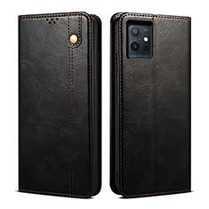 Leather Case Stands Flip Cover Holder B01S for Vivo T1 5G India Black