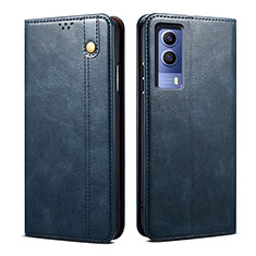 Leather Case Stands Flip Cover Holder B01S for Vivo T1x 5G Blue