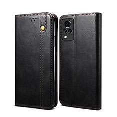 Leather Case Stands Flip Cover Holder B01S for Vivo V21s 5G Black