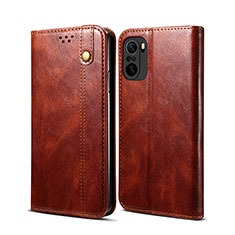 Leather Case Stands Flip Cover Holder B01S for Xiaomi Mi 11X Pro 5G Brown