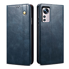 Leather Case Stands Flip Cover Holder B01S for Xiaomi Mi 12X 5G Blue