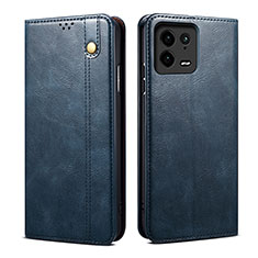 Leather Case Stands Flip Cover Holder B01S for Xiaomi Mi 13 5G Blue
