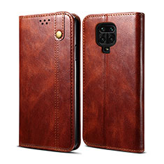 Leather Case Stands Flip Cover Holder B01S for Xiaomi Poco M2 Pro Brown