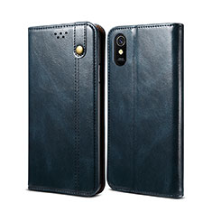 Leather Case Stands Flip Cover Holder B01S for Xiaomi Redmi 9A Blue
