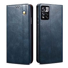 Leather Case Stands Flip Cover Holder B01S for Xiaomi Redmi Note 11 Pro+ Plus 5G Blue