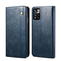 Leather Case Stands Flip Cover Holder B01S for Xiaomi Redmi Note 11S 5G Blue