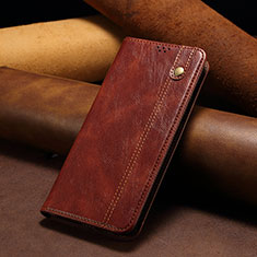 Leather Case Stands Flip Cover Holder B01S for Xiaomi Redmi Note 13 Pro 5G Brown