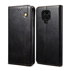 Leather Case Stands Flip Cover Holder B01S for Xiaomi Redmi Note 9 Pro Black