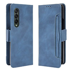Leather Case Stands Flip Cover Holder B01Y for Samsung Galaxy Z Fold3 5G Blue