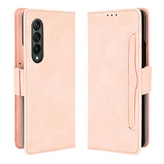 Leather Case Stands Flip Cover Holder B01Y for Samsung Galaxy Z Fold4 5G Pink