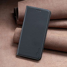 Leather Case Stands Flip Cover Holder B02F for Nokia C22 Black