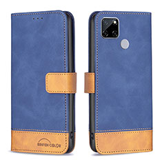 Leather Case Stands Flip Cover Holder B02F for Realme 7i RMX2193 Blue