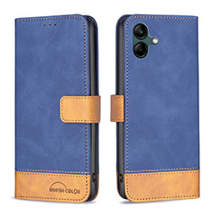 Leather Case Stands Flip Cover Holder B02F for Samsung Galaxy A04 4G Blue