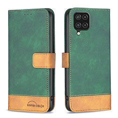Leather Case Stands Flip Cover Holder B02F for Samsung Galaxy A12 5G Green