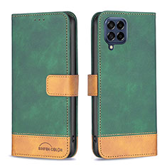 Leather Case Stands Flip Cover Holder B02F for Samsung Galaxy M53 5G Green