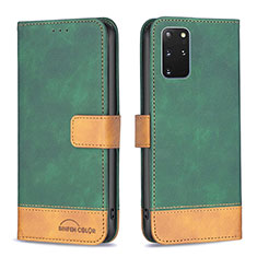 Leather Case Stands Flip Cover Holder B02F for Samsung Galaxy S20 Plus 5G Green
