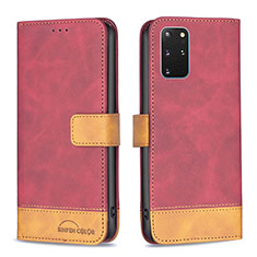 Leather Case Stands Flip Cover Holder B02F for Samsung Galaxy S20 Plus Red