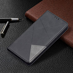 Leather Case Stands Flip Cover Holder B02F for Samsung Galaxy S21 Plus 5G Black