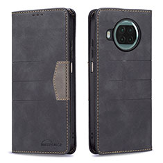 Leather Case Stands Flip Cover Holder B02F for Xiaomi Mi 10i 5G Black