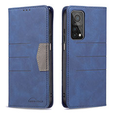 Leather Case Stands Flip Cover Holder B02F for Xiaomi Mi 10T 5G Blue