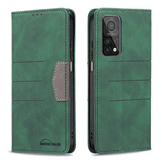 Leather Case Stands Flip Cover Holder B02F for Xiaomi Redmi K30S 5G Green