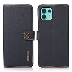 Leather Case Stands Flip Cover Holder B02H for Motorola Moto Edge 20 Lite 5G Blue