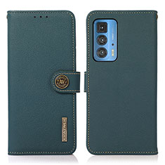 Leather Case Stands Flip Cover Holder B02H for Motorola Moto Edge 20 Pro 5G Green