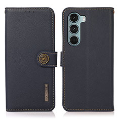 Leather Case Stands Flip Cover Holder B02H for Motorola Moto Edge S30 5G Blue