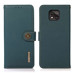 Leather Case Stands Flip Cover Holder B02H for Motorola Moto G Power (2021) Green