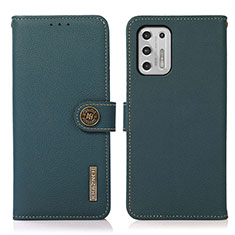 Leather Case Stands Flip Cover Holder B02H for Motorola Moto G Stylus (2021) Green