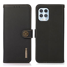 Leather Case Stands Flip Cover Holder B02H for Motorola Moto G100 5G Black