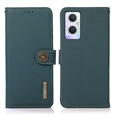 Leather Case Stands Flip Cover Holder B02H for Oppo Reno8 Z 5G Green