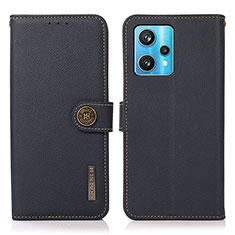 Leather Case Stands Flip Cover Holder B02H for Realme 9 4G Blue