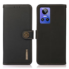 Leather Case Stands Flip Cover Holder B02H for Realme GT Neo3 5G Black