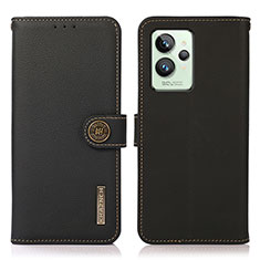Leather Case Stands Flip Cover Holder B02H for Realme GT2 Pro 5G Black
