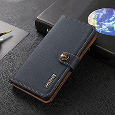 Leather Case Stands Flip Cover Holder B02H for Xiaomi Mi 12S Ultra 5G Blue
