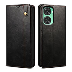 Leather Case Stands Flip Cover Holder B02S for Huawei Nova 11 SE Black
