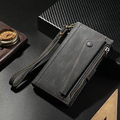 Leather Case Stands Flip Cover Holder B02S for Nokia XR20 Black