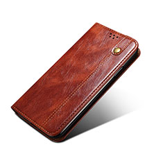 Leather Case Stands Flip Cover Holder B02S for Nothing Phone 1 Brown