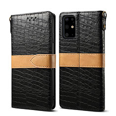 Leather Case Stands Flip Cover Holder B02S for Samsung Galaxy S20 Plus 5G Black
