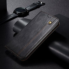 Leather Case Stands Flip Cover Holder B02S for Samsung Galaxy S21 5G Black