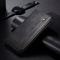 Leather Case Stands Flip Cover Holder B02S for Samsung Galaxy S23 5G Black