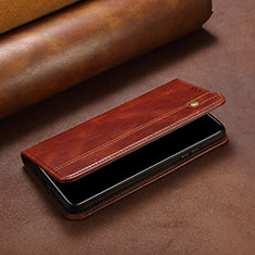 Leather Case Stands Flip Cover Holder B02S for Xiaomi Mi 13 Pro 5G Brown