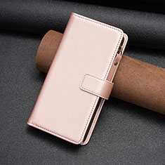 Leather Case Stands Flip Cover Holder B03F for Nokia C210 Rose Gold