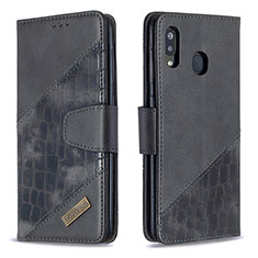 Leather Case Stands Flip Cover Holder B03F for Samsung Galaxy A30 Black