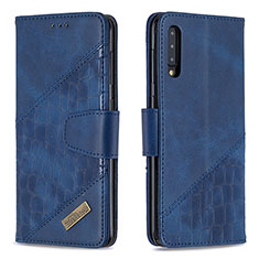 Leather Case Stands Flip Cover Holder B03F for Samsung Galaxy A30S Blue